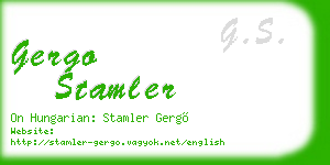 gergo stamler business card